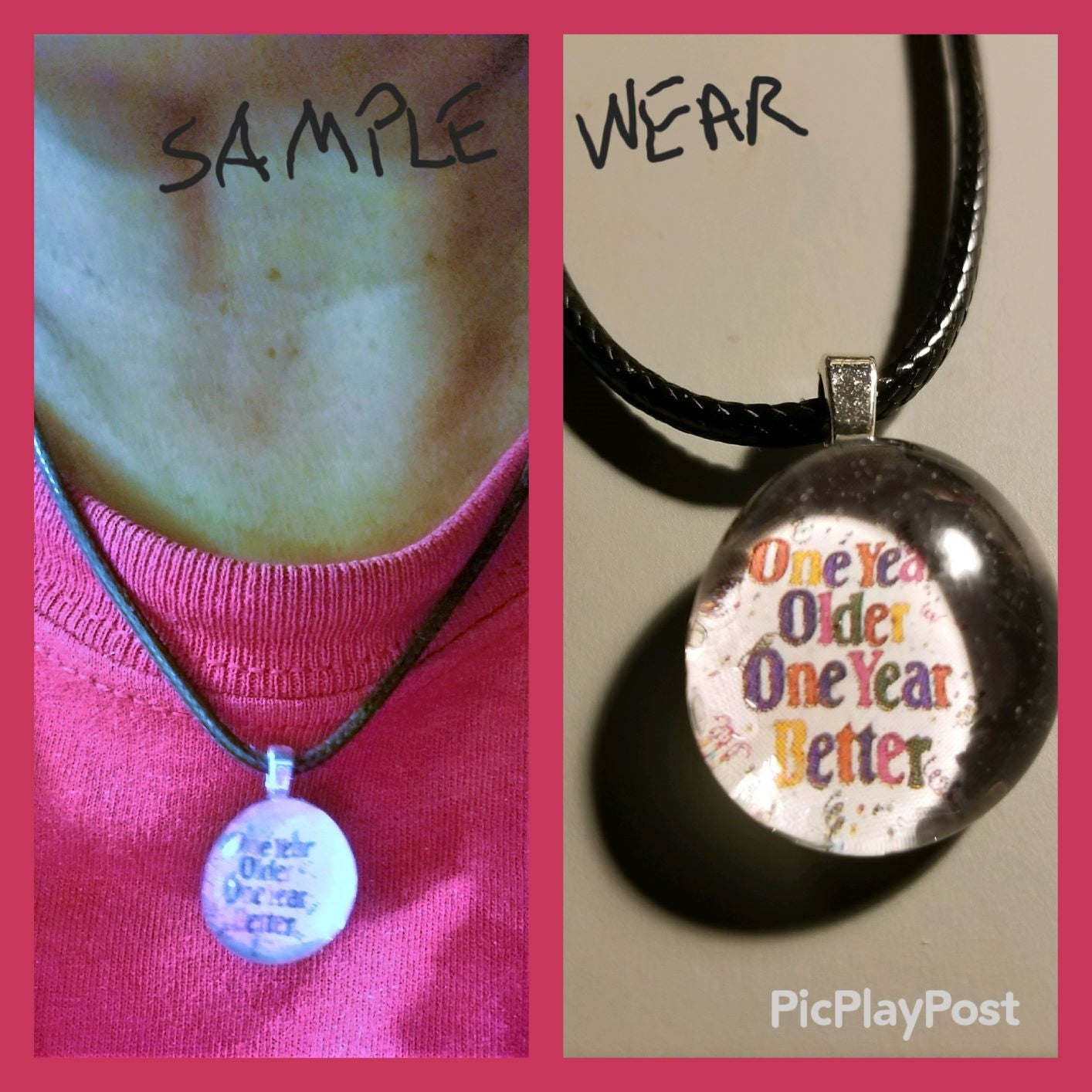 Glitter Dee Glitter Dum Handmade Good Flat Back Glass Marble Necklace 💋