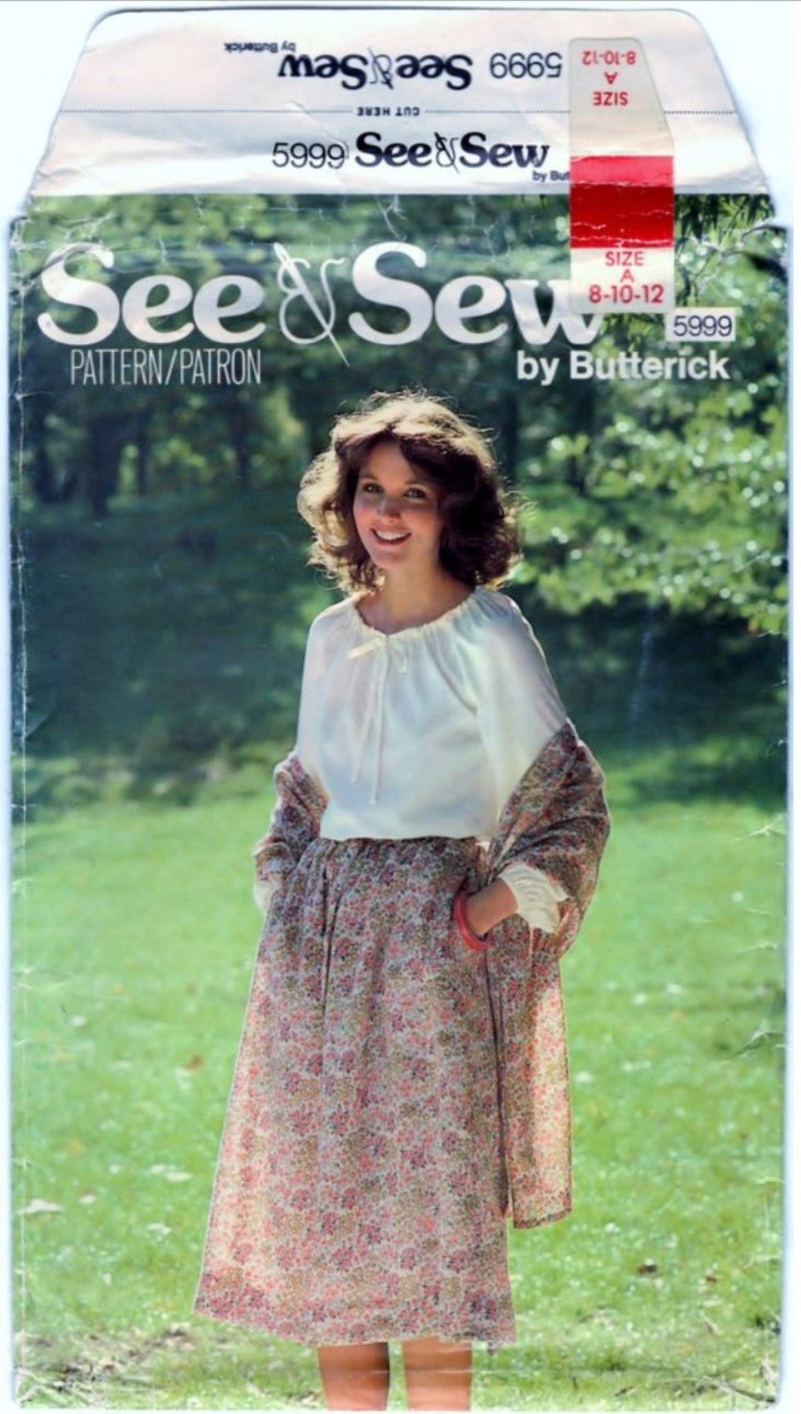 Butterick See And Sew 5999 Pattern Vintage Misses Blouse, Skirt and Stole