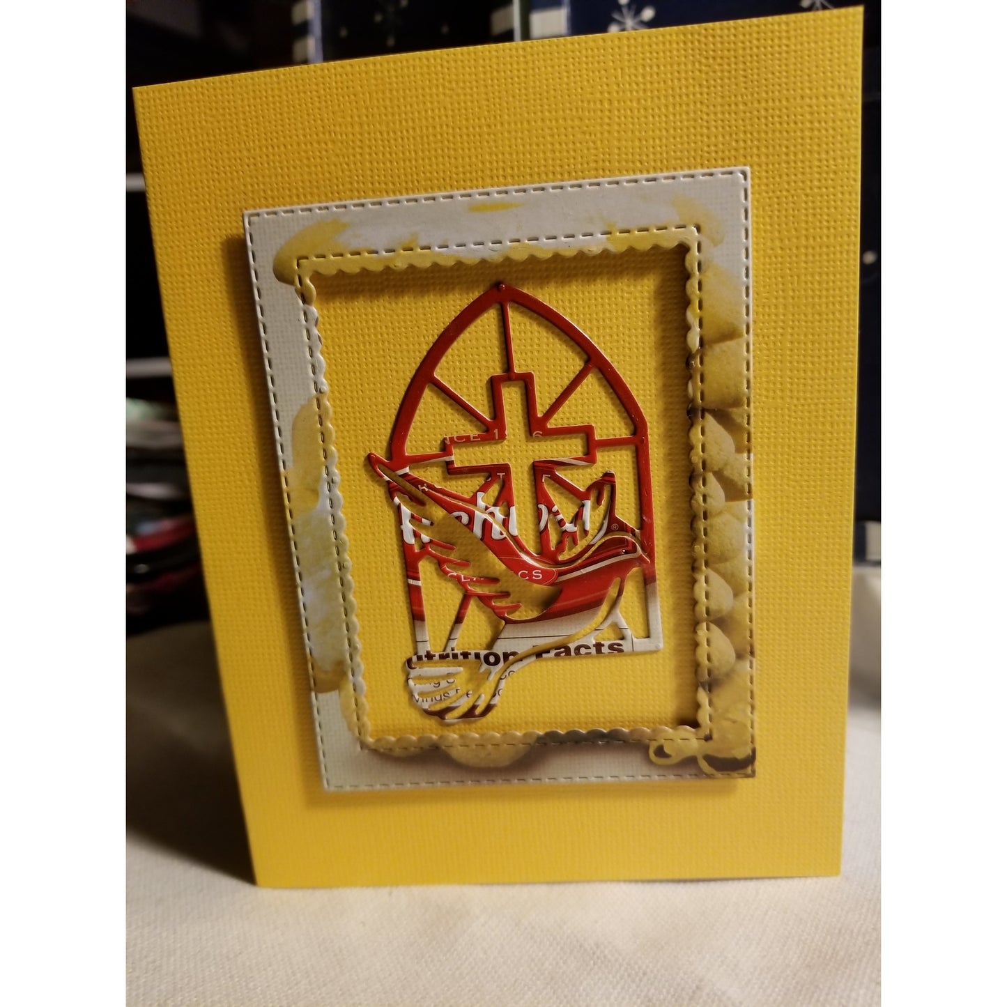 Dove (Peace) Cross Handmade Good Greeting Supply Card 💋