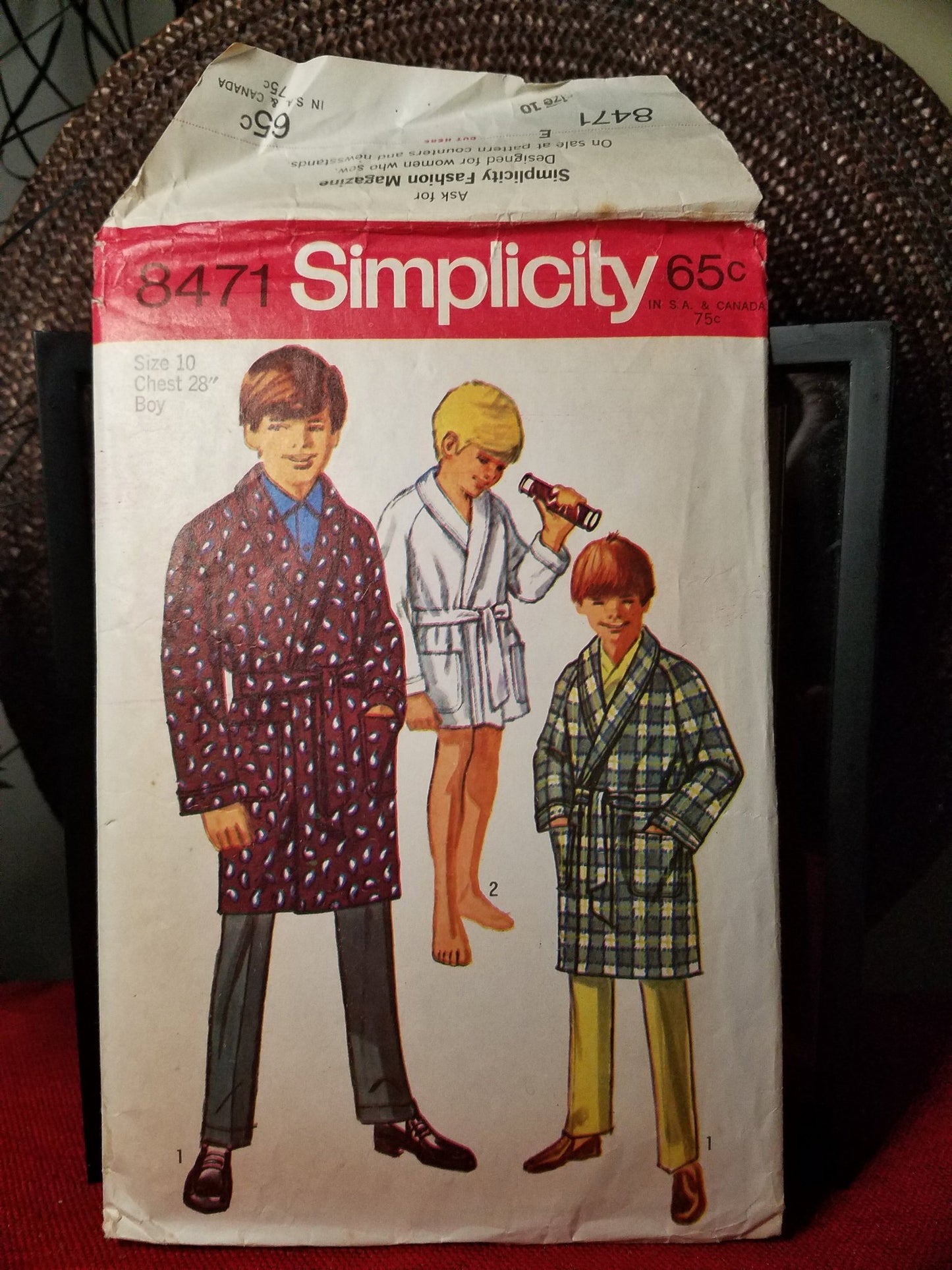 Simplicity 8471 Pattern Vintage Boys Robe In Two Lengths