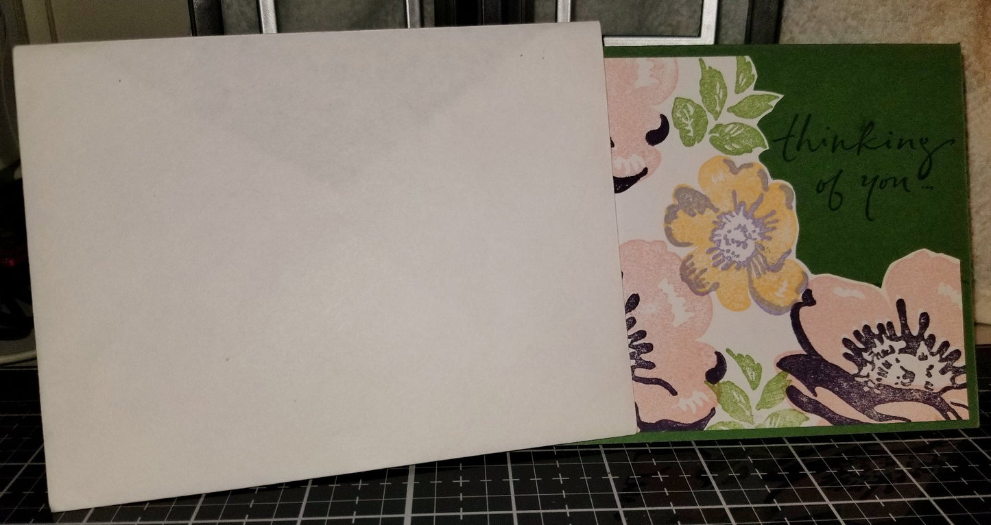 Thinking Of You Floral Handmade Good Greeting Supply Card CLEARANCE
