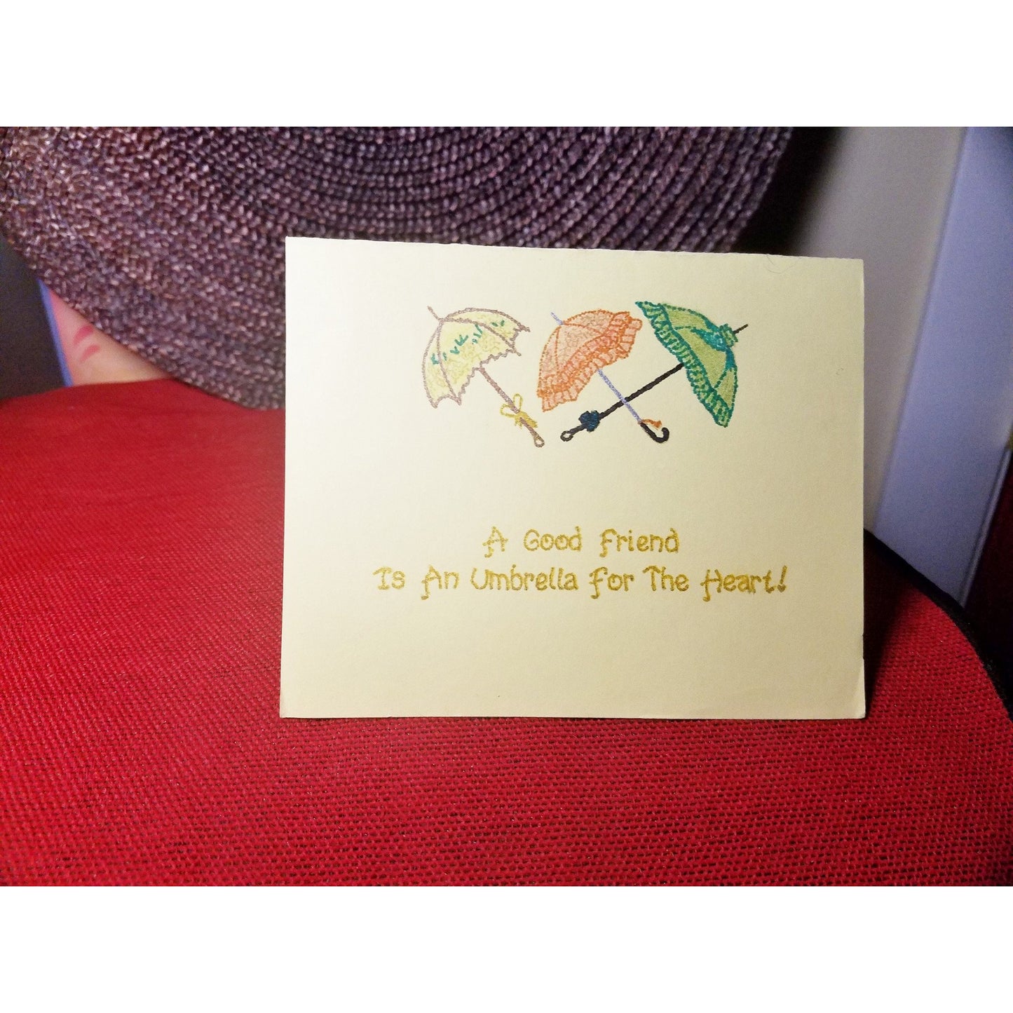 Umbrellas Friend Handmade Good Greeting Supply Card - Cards And Other Paper Products - Made In U.S.A. - SharPharMade - 7