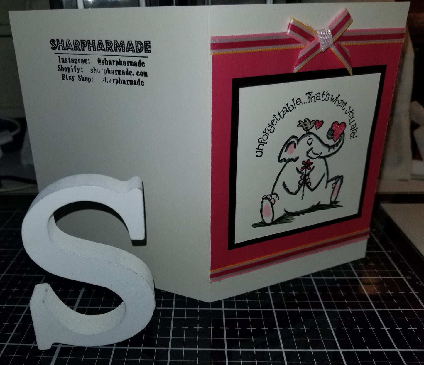 Unforgettable Elephant Love Handmade Good Greeting Supply Card CLEARANCE