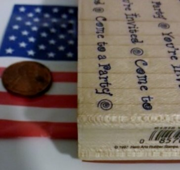 Hero Arts Rubber Stamp You're Invited Come To A Party WordPrint Background