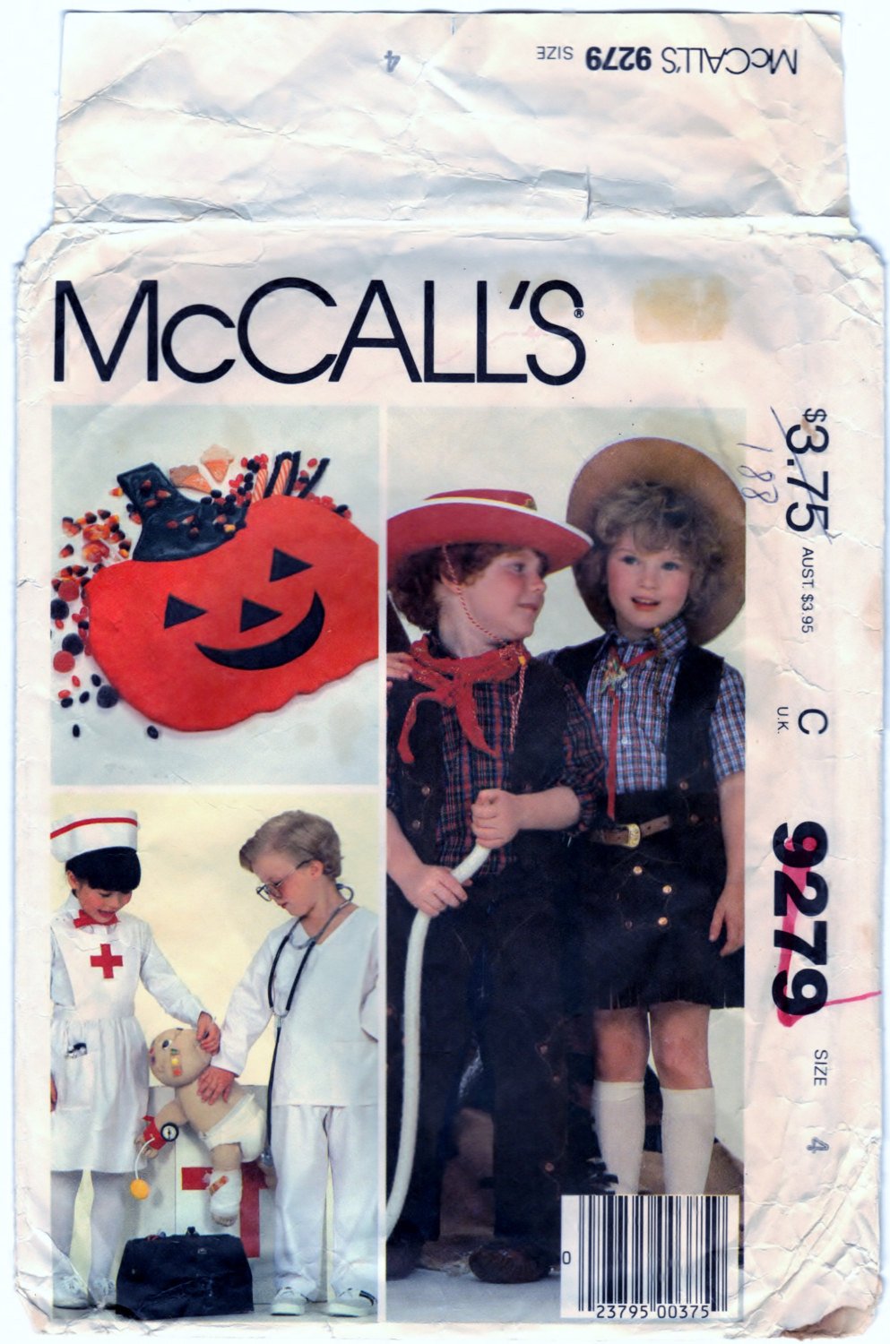 McCalls 9279 Pattern Vintage Children Boys And Girls Costumes And Bag