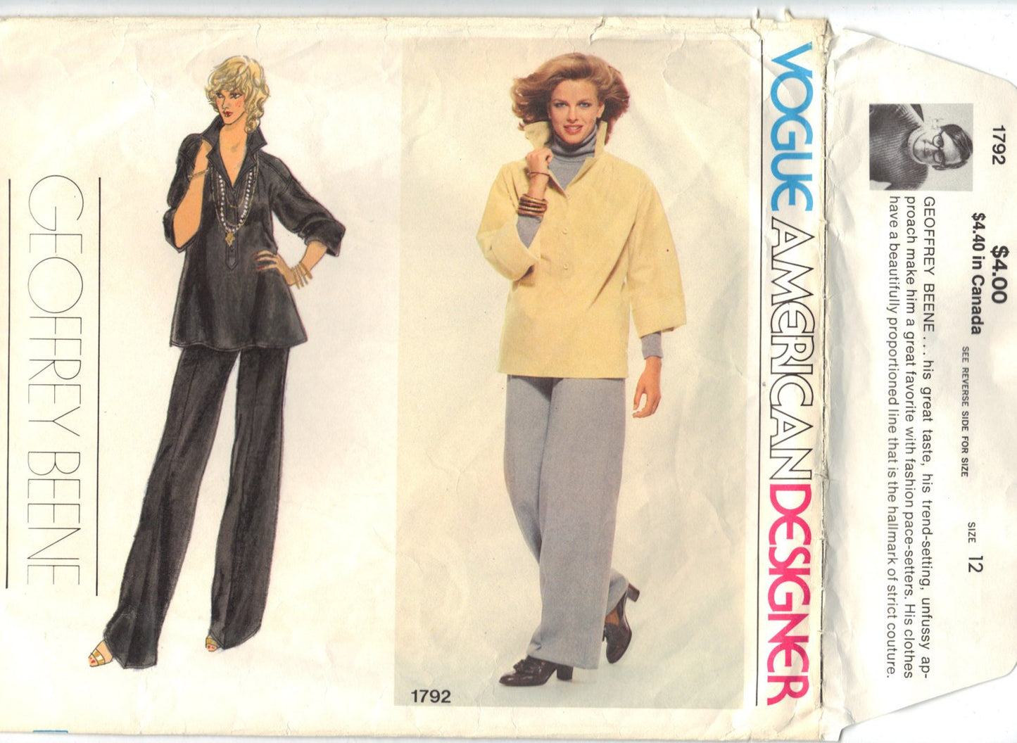Vogue 1792 Pattern Vintage Misses Top & Pants