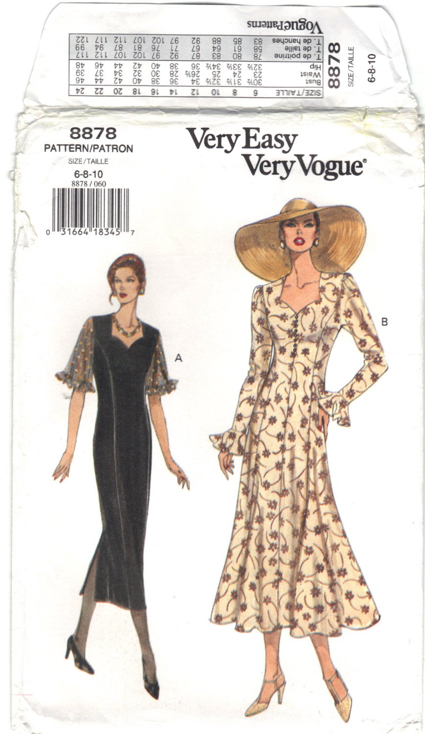 Very Easy Very Vogue 8878 Pattern Misses/Misses Petite Dress