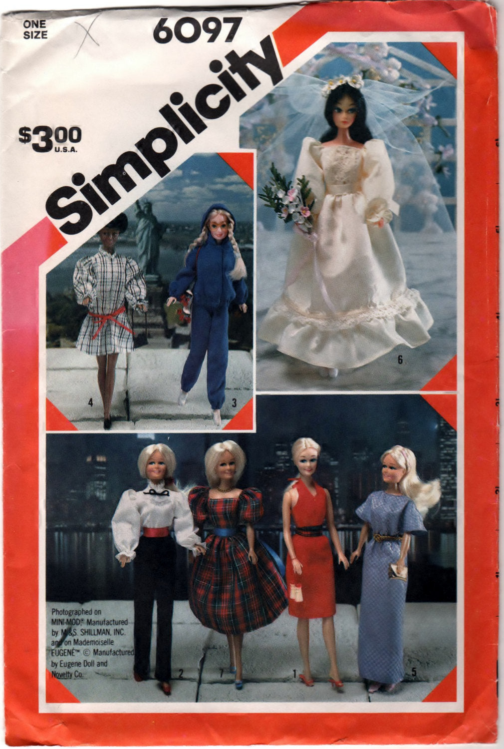 Simplicity 6097 Pattern Vintage Wardrobe For Fashion Dolls