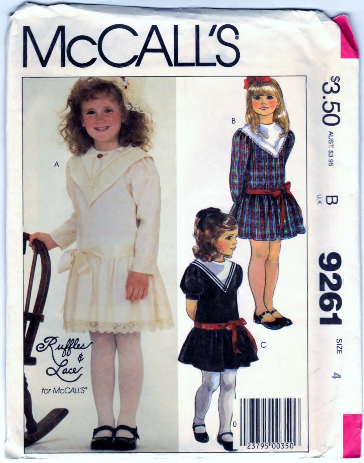 McCalls 9261 Pattern Vintage Childrens And Girls Dress