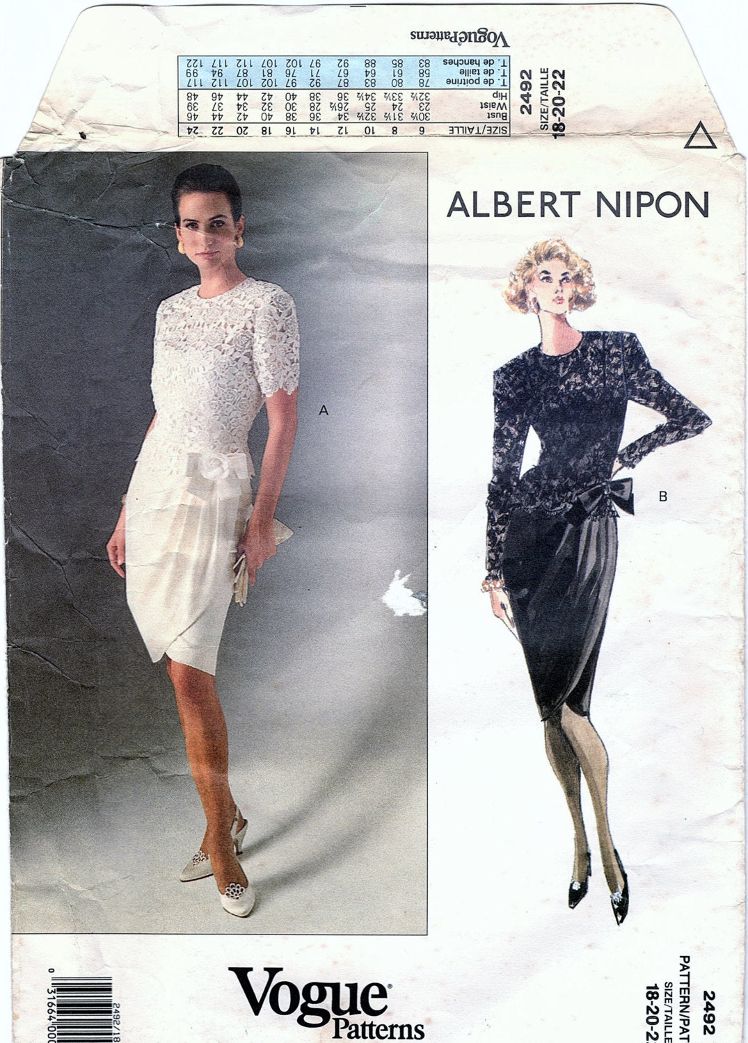 Vogue 2492 Pattern Vintage Misses Dress and Top