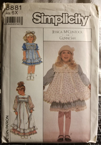 Simplicity 8881 Pattern Vintage Child Dress In Two Lengths