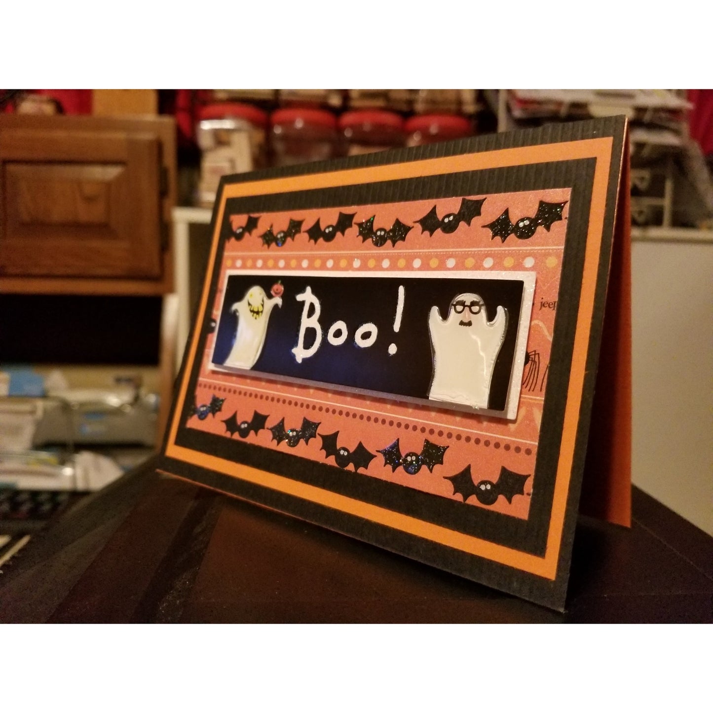 Halloween Boo Ghosts Handmade Good Greeting Supply Card
