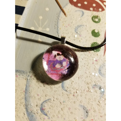 Bunny Rabbit Handmade Good Flat Back Glass Marble Necklace 💋