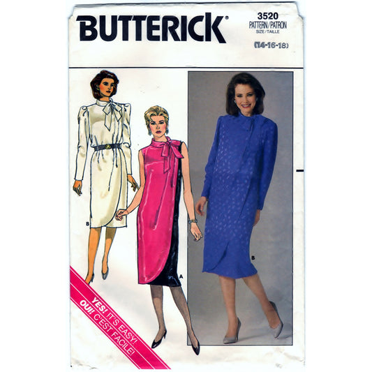 Butterick 3520 Pattern Vintage Misses Dress (Dressy/Evening Attire)