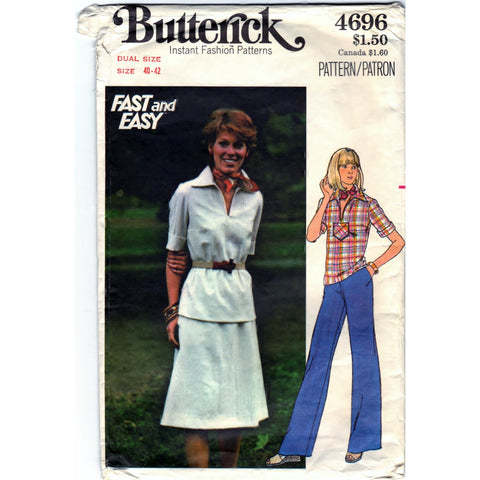 Butterick 4696 Pattern Vintage Women Top, Skirt And Pants