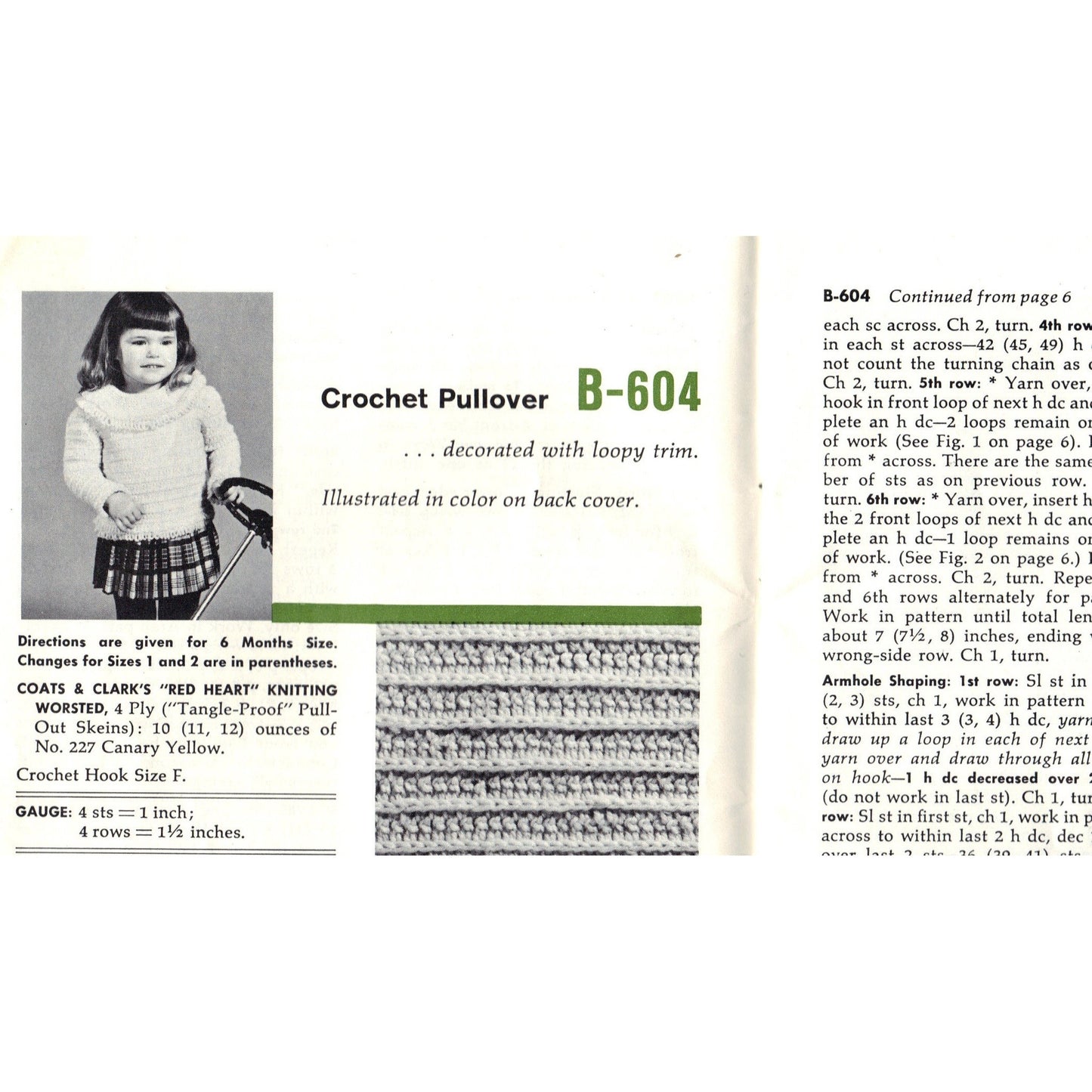 Coats and Clarks Book of Tot Patterns Vintage Knit and Crochet Sweater