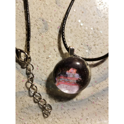 Dancing Pig Handmade Good Flat Back Glass Marble Necklace 💋