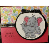Elephant Just A Note Handmade Good Greeting Supply Card CLEARANCE