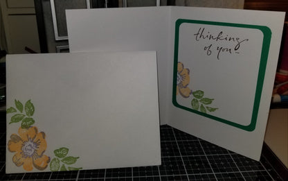 Thinking Of You Floral Handmade Good Greeting Supply Card CLEARANCE