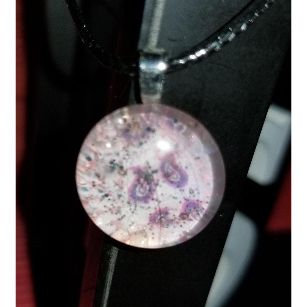 Glitter Fantasy Handmade Good Flat Back Glass Marble Necklace 💋