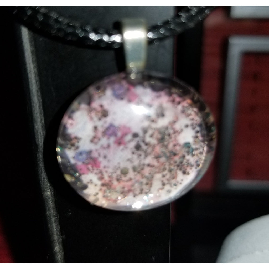 Glitter Litter Of Love Handmade Good Flat Back Glass Marble Necklace 💋