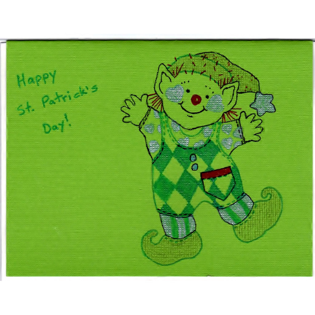 Dancing Leprechaun - A - Handmade Good Greeting Supply Card - Cards And Other Paper Products - Made In U.S.A. - SharPharMade - 1
