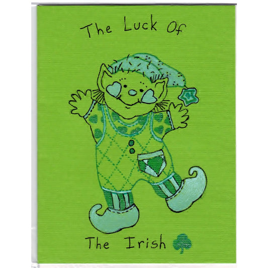 Dancing Leprechaun - C - Handmade Good Greeting Supply Card - Cards And Other Paper Products - Made In U.S.A. - SharPharMade - 1