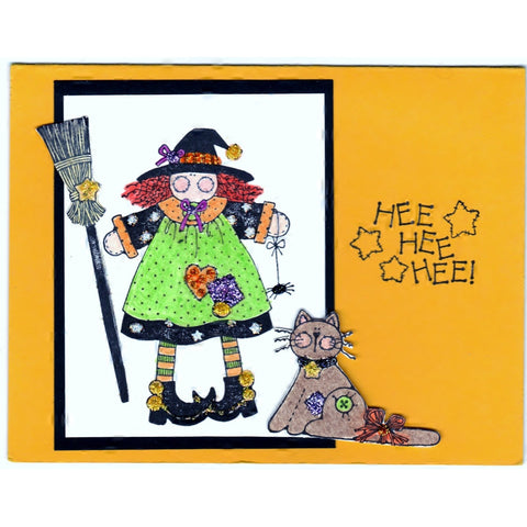 Halloween Witch Handmade Good Greeting Supply Card - Cards And Other Paper Products - Made In U.S.A. - SharPharMade - 1
