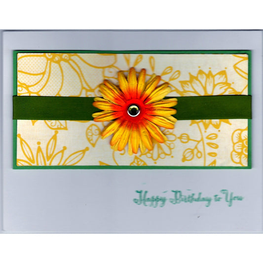 Happy Birthday Yellow Daisy Handmade Good Greeting Supply Card - Cards And Other Paper Products - Made In U.S.A. - SharPharMade - 1