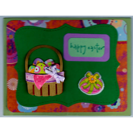 Happy Easter Basket Handmade Good Greeting Supply Card - Cards And Other Paper Products - Made In U.S.A. - SharPharMade - 1
