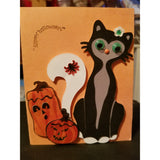 Halloween Pumpkins Spider Cat Handmade Good Greeting Supply Card 💋