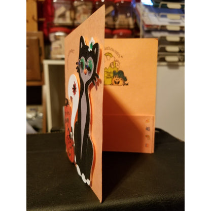Halloween Pumpkins Spider Cat Handmade Good Greeting Supply Card 💋