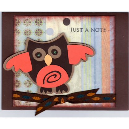 Just A Note Owl Handmade Good Greeting Supply Card - Cards And Other Paper Products - Made In U.S.A. - SharPharMade - 1