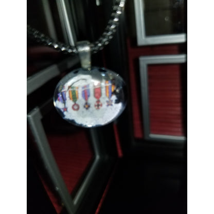Life Medals Of Honor Handmade Good Flat Back Glass Marble Necklace 💋
