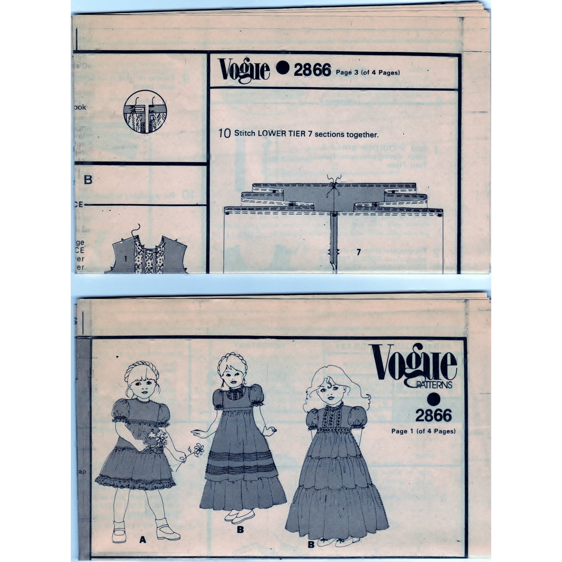 Vogue 2866 Children's Dress and Pinafore - Vintage Pattern - Vogue - SharPharMade - 3
