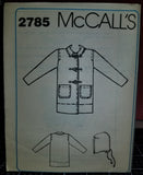 McCall's 2785 Pattern Vintage Children Unlined Coat And Detachable Hood