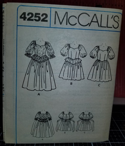 McCall's 4252 Pattern Vintage Children And Girl Gown Or Dress