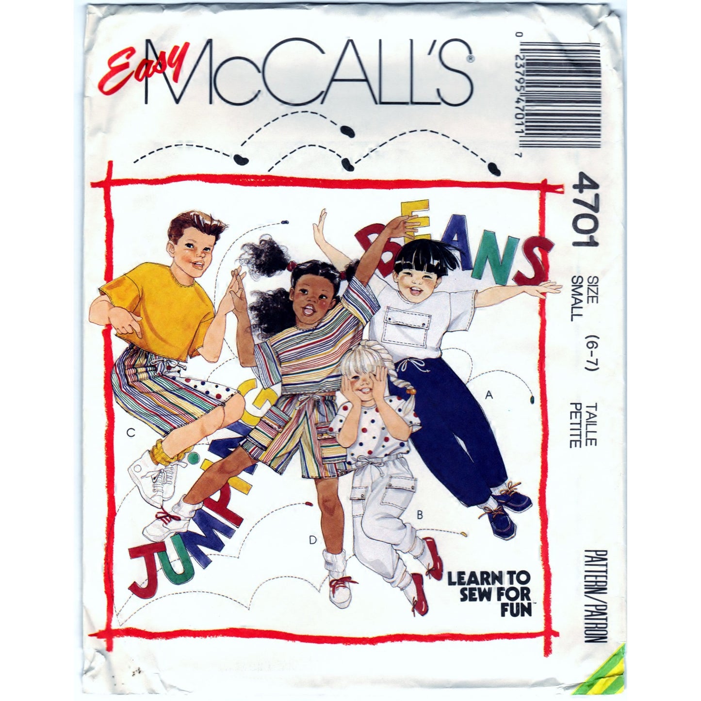 McCalls 4701 Pattern Vintage Boy and Girl Tops, Pants, and Shorts