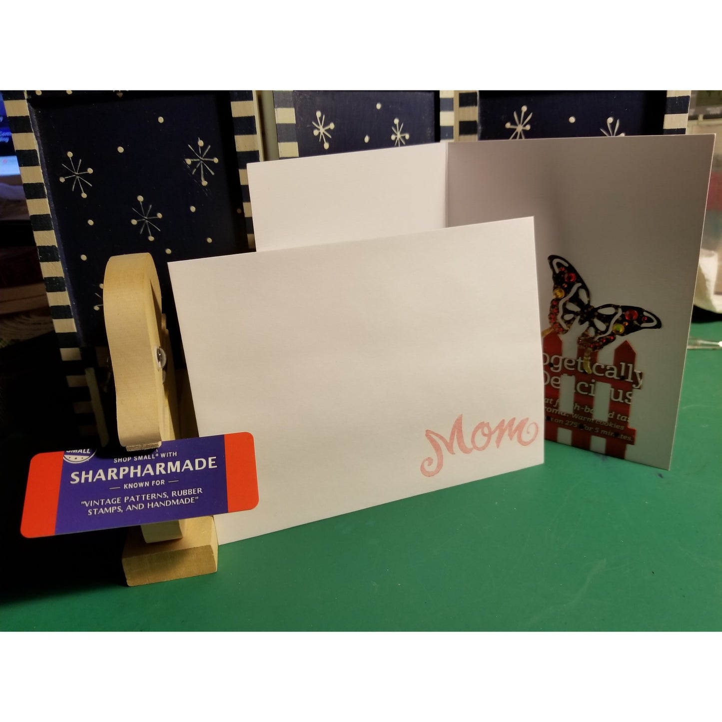 Mom I Love You Handmade Good Greeting Supply Card  💋