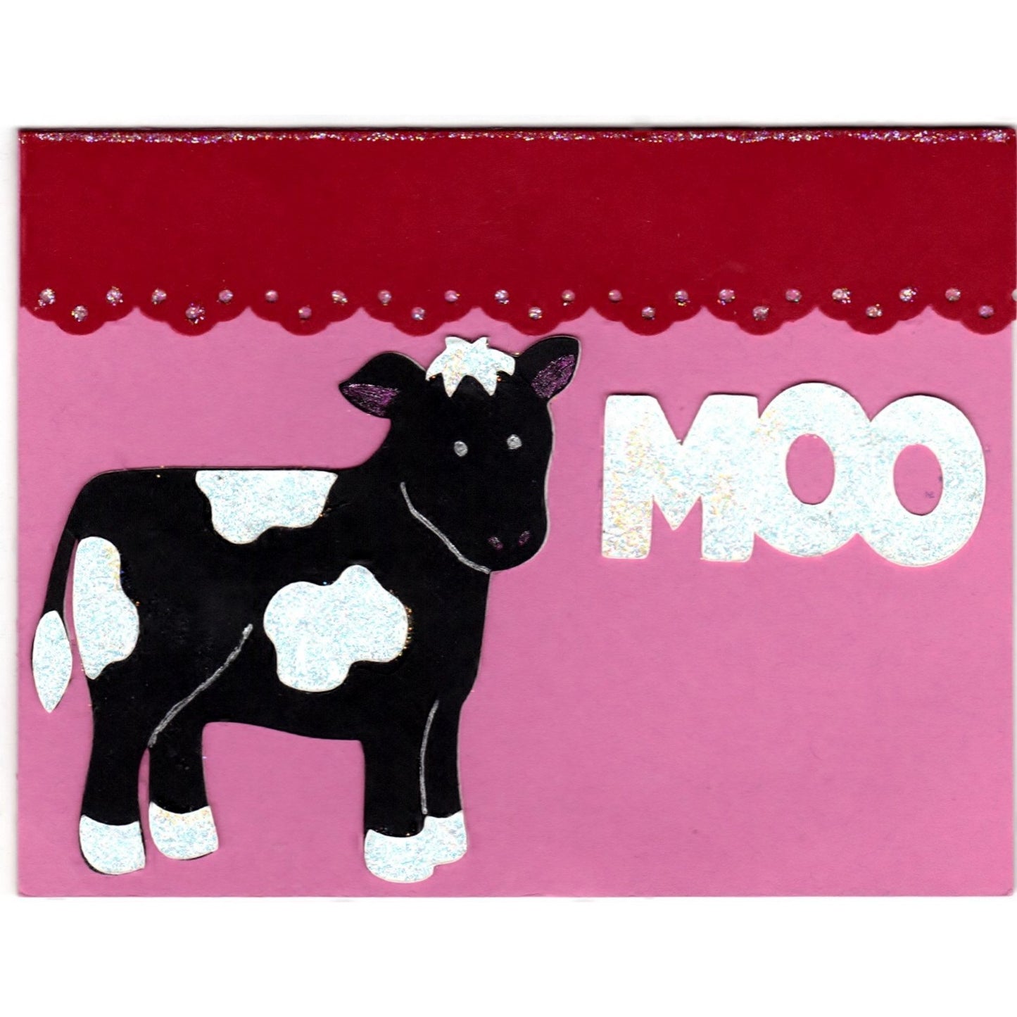 Moo Sparkle Cow Handmade Good Greeting Supply Card - Cards And Other Paper Products - Made In U.S.A. - SharPharMade - 1