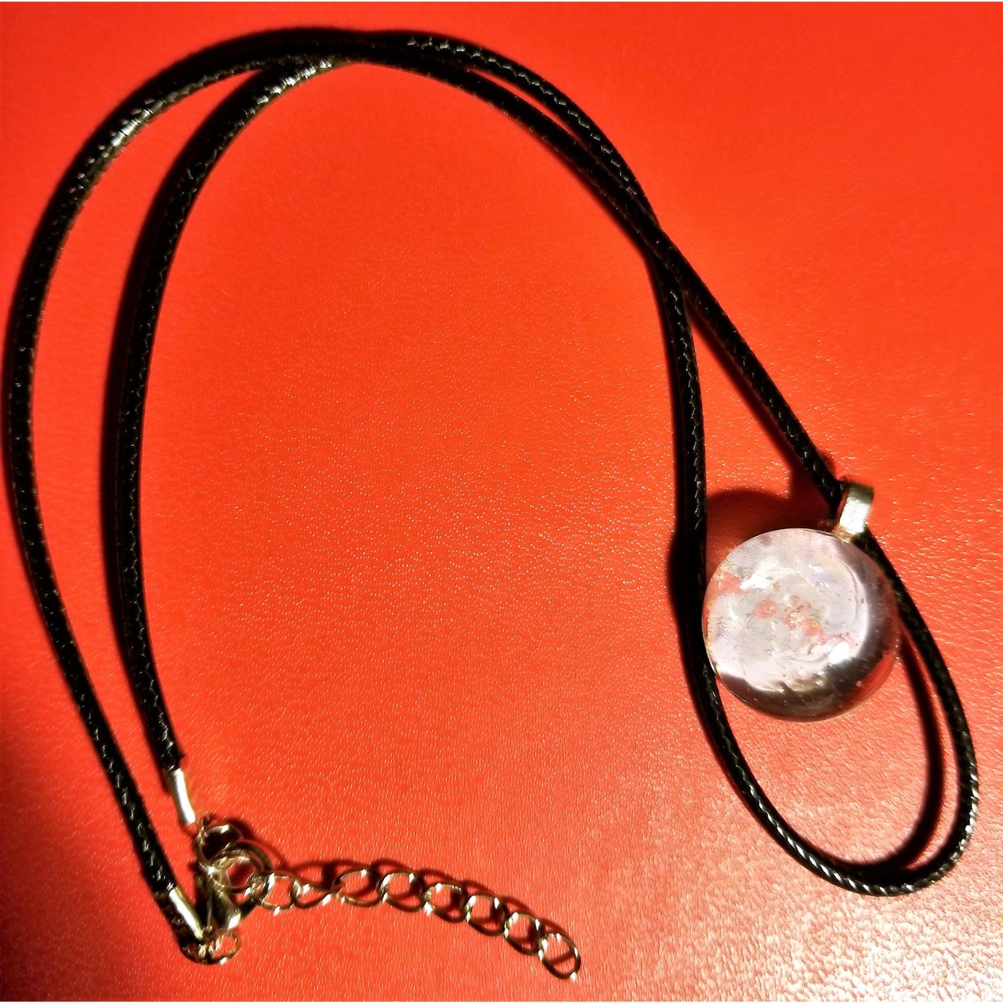 Pink Flamingo Hope Good Luck Etc. Handmade Good Flat Back Glass Marble Necklace 💋