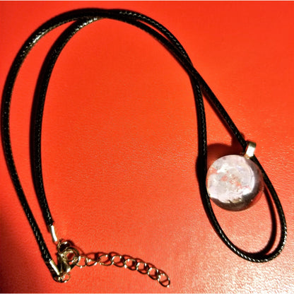 Pink Flamingo Hope Good Luck Etc. Handmade Good Flat Back Glass Marble Necklace 💋