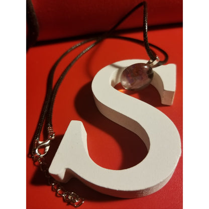 Purple Hat Bear Handmade Good Flat Back Glass Marble Necklace 💋