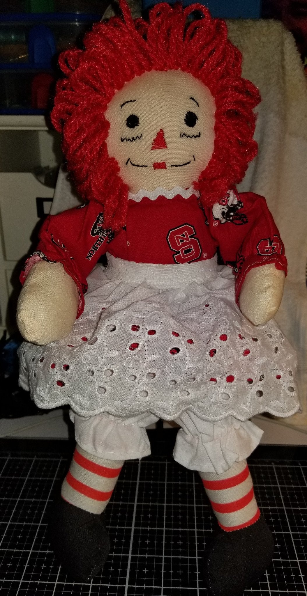 Raggedy Ann 15 Inch Handmade Doll - NCSU SharPharMade Raggedy Ann 15 Inch Handmade Doll - NCSU SharPharMade