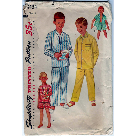 Simplicity 1434 Pattern Vintage Boys Pajamas