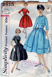 Simplicity 2615 Pattern Vintage Jr. Misses And Misses One-Piece Dress With Detachable Collar