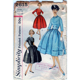 Simplicity 2615 Pattern Vintage Jr. Misses And Misses One-Piece Dress With Detachable Collar