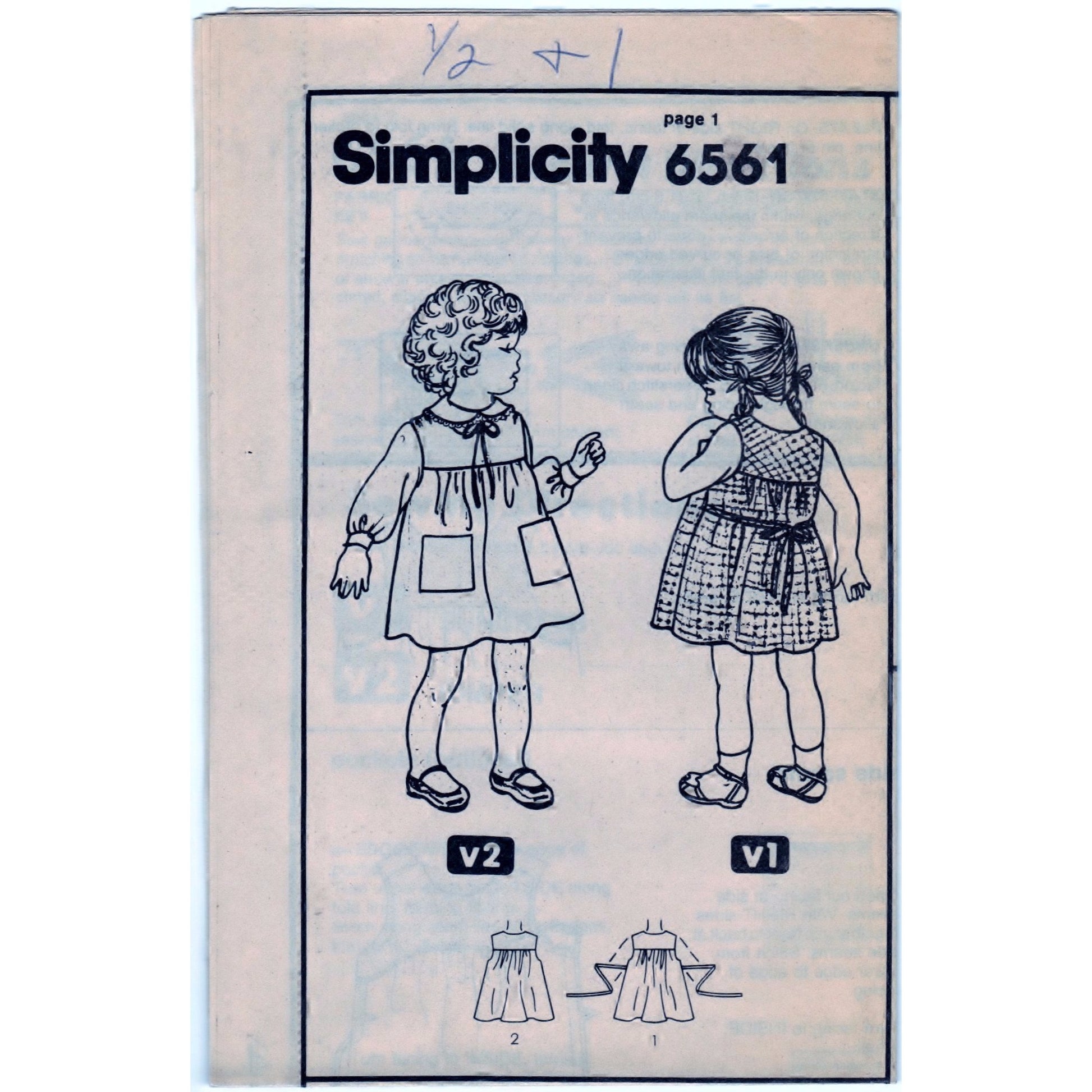 Simplicity 6561 Pattern Toddlers Sundress and Jumper - Vintage Pattern - Simplicity - SharPharMade - 1