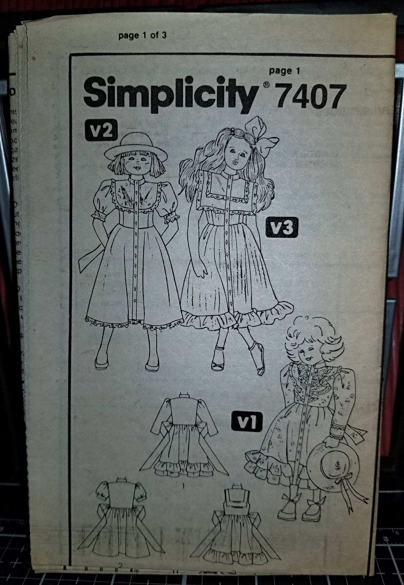 Simplicity 7407 Pattern Vintage Child Dress