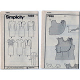 Simplicity 7898 Pattern Vintage Misses Miss Petite Dress